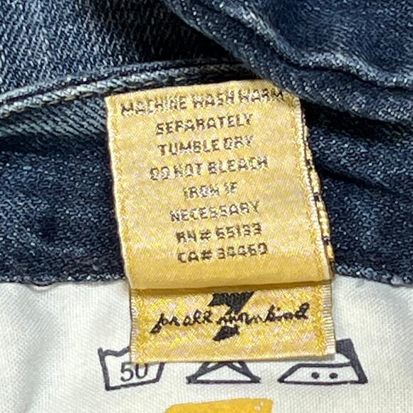 7 for All Mankind Low Rise Bootcut Jeans Ladies Sz 28 Blue Dark Wash Made in USA - Picture 7 of 7